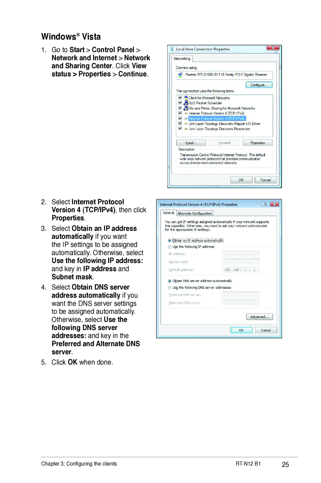 Asus RTN12B1 user manual Windows Vista 