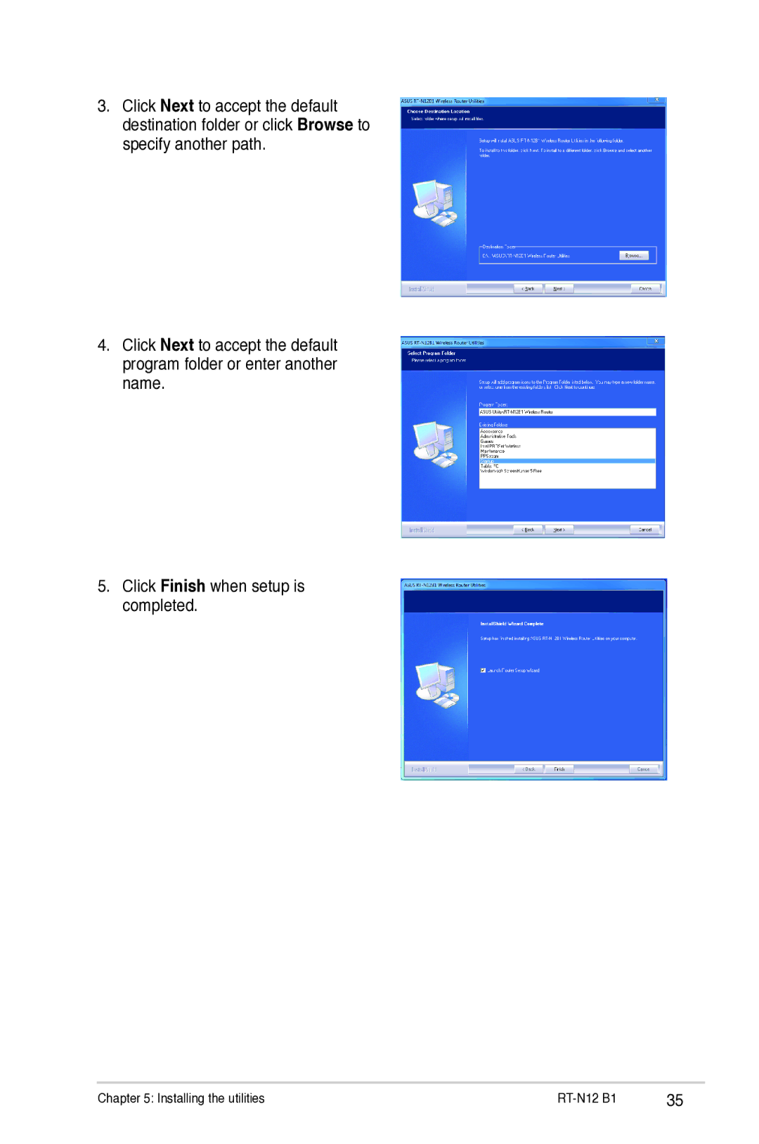 Asus RTN12B1 user manual Installing the utilities RT-N12 B1 