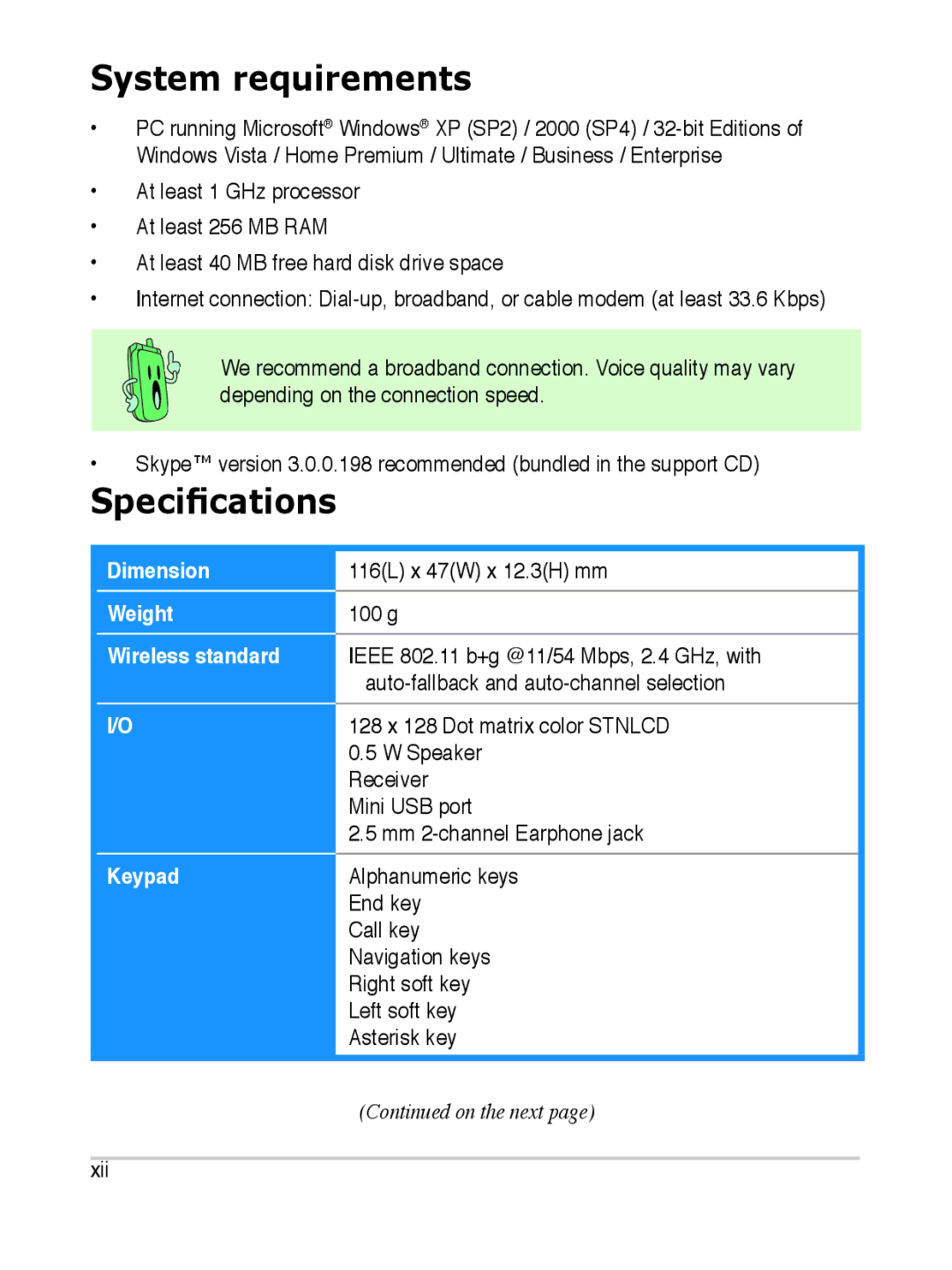 Asus S2 manual System requirements, Specifications 