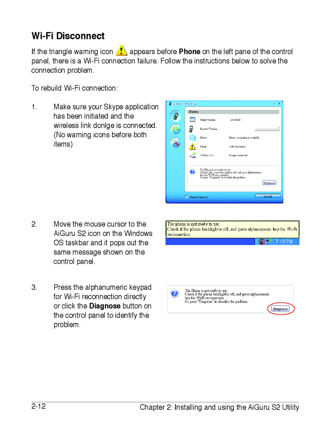 Asus S2 manual Wi-Fi Disconnect 