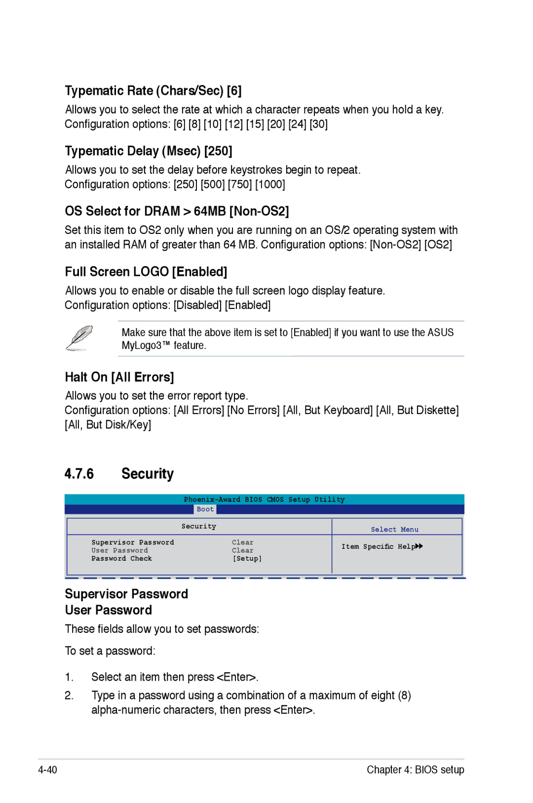 Asus Striker Extreme manual Security 