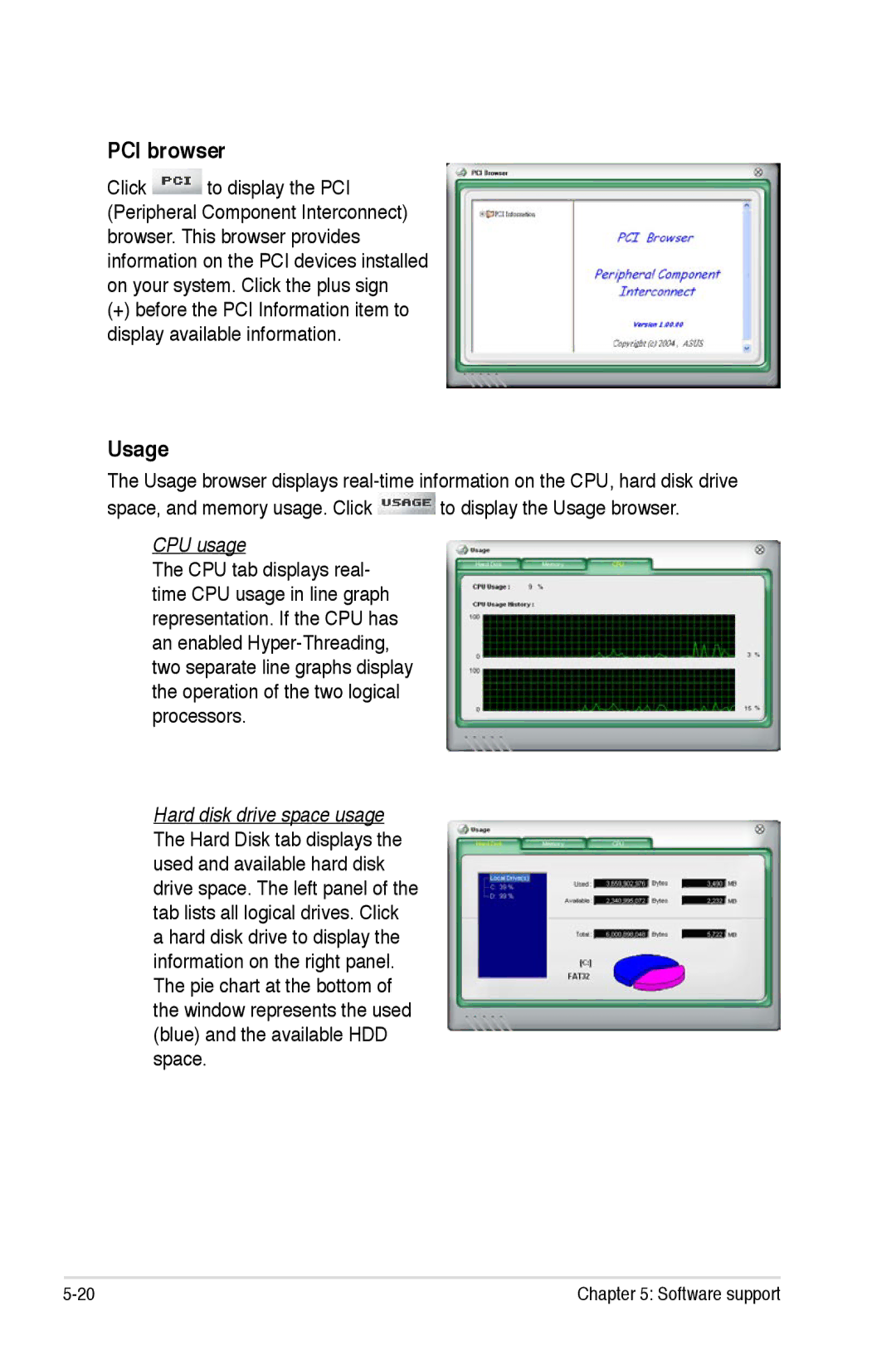 Asus Striker Extreme manual PCI browser, Usage, CPU usage 