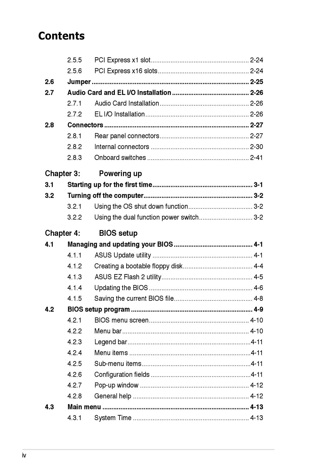 Asus Striker Extreme manual Chapter Powering up, Chapter Bios setup 