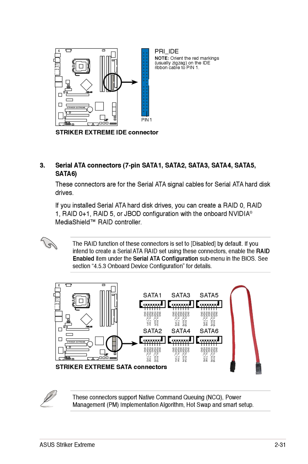 Asus manual Striker Extreme IDE connector 