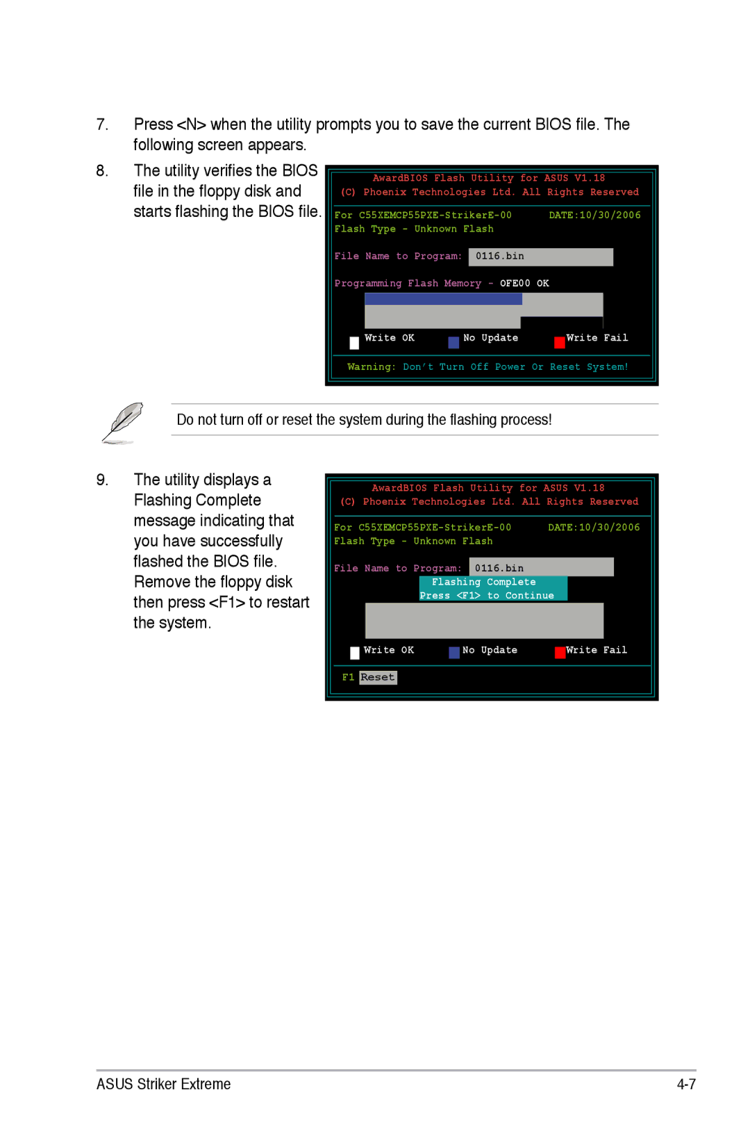 Asus Striker Extreme manual Write OK 