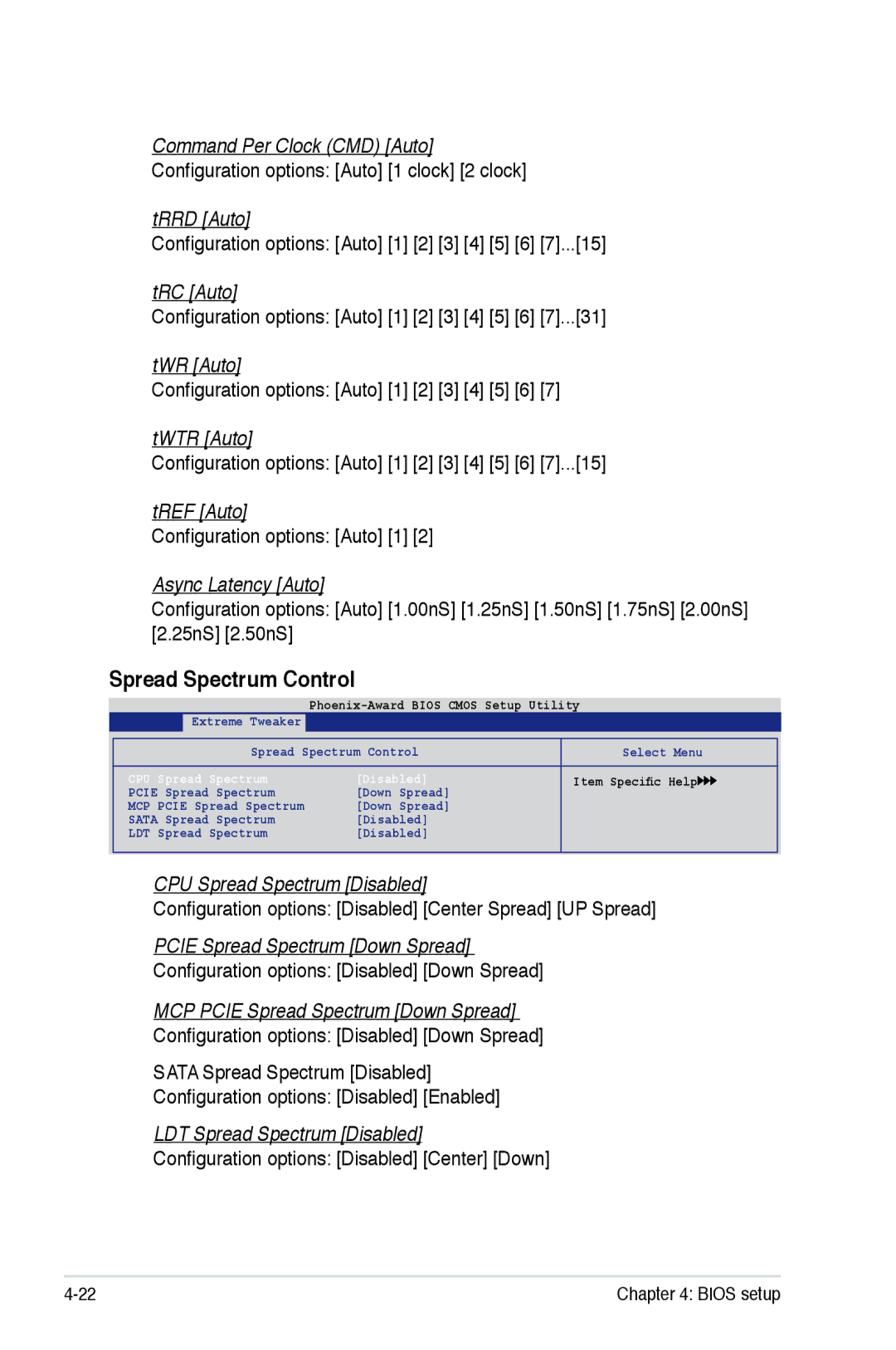 Asus Striker Extreme manual Spread Spectrum Control 