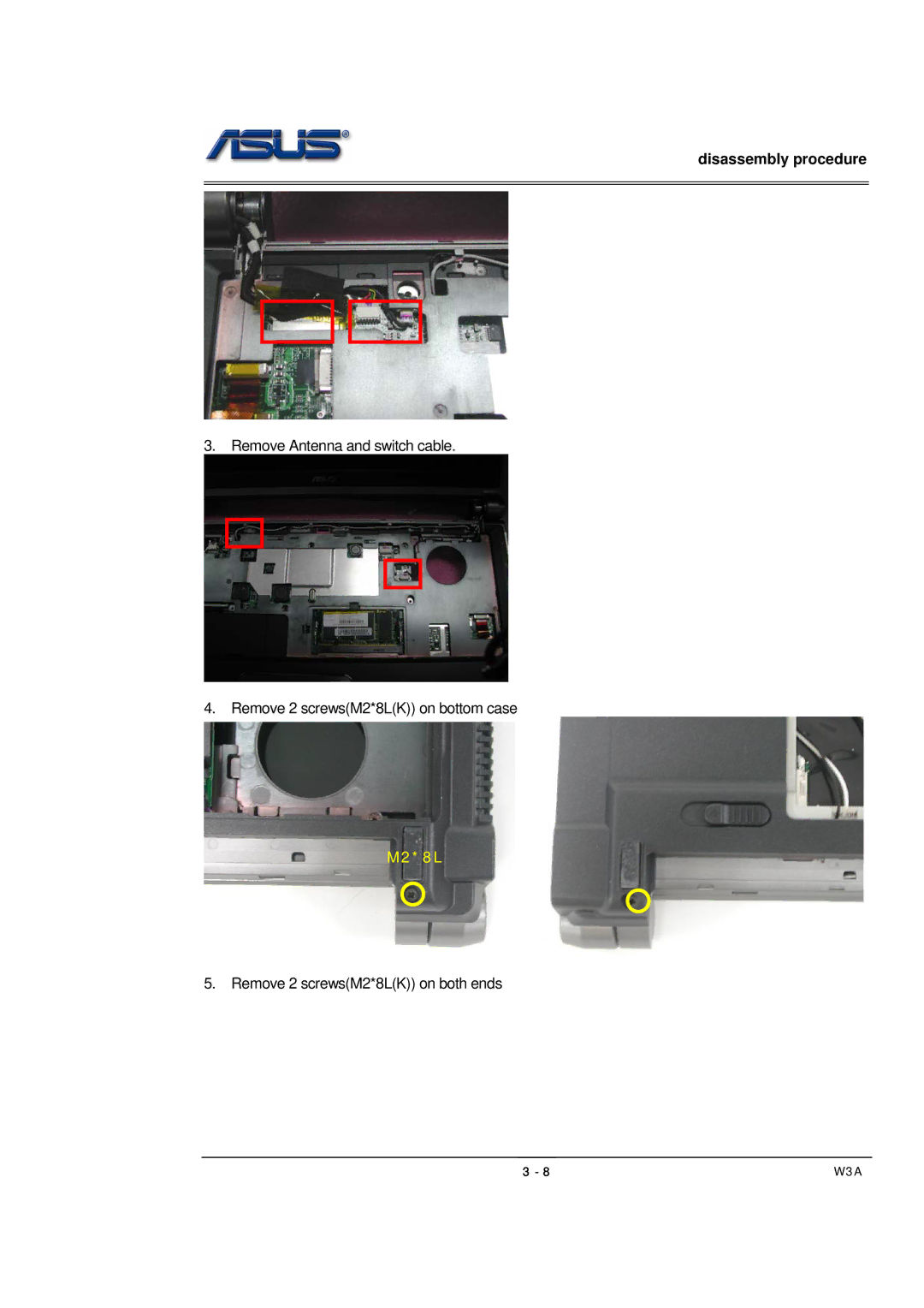 Asus SUSW3000A, W3A manual M2*8L 