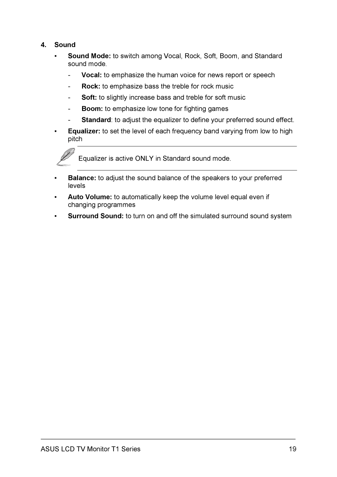 Asus T1 user manual Sound 