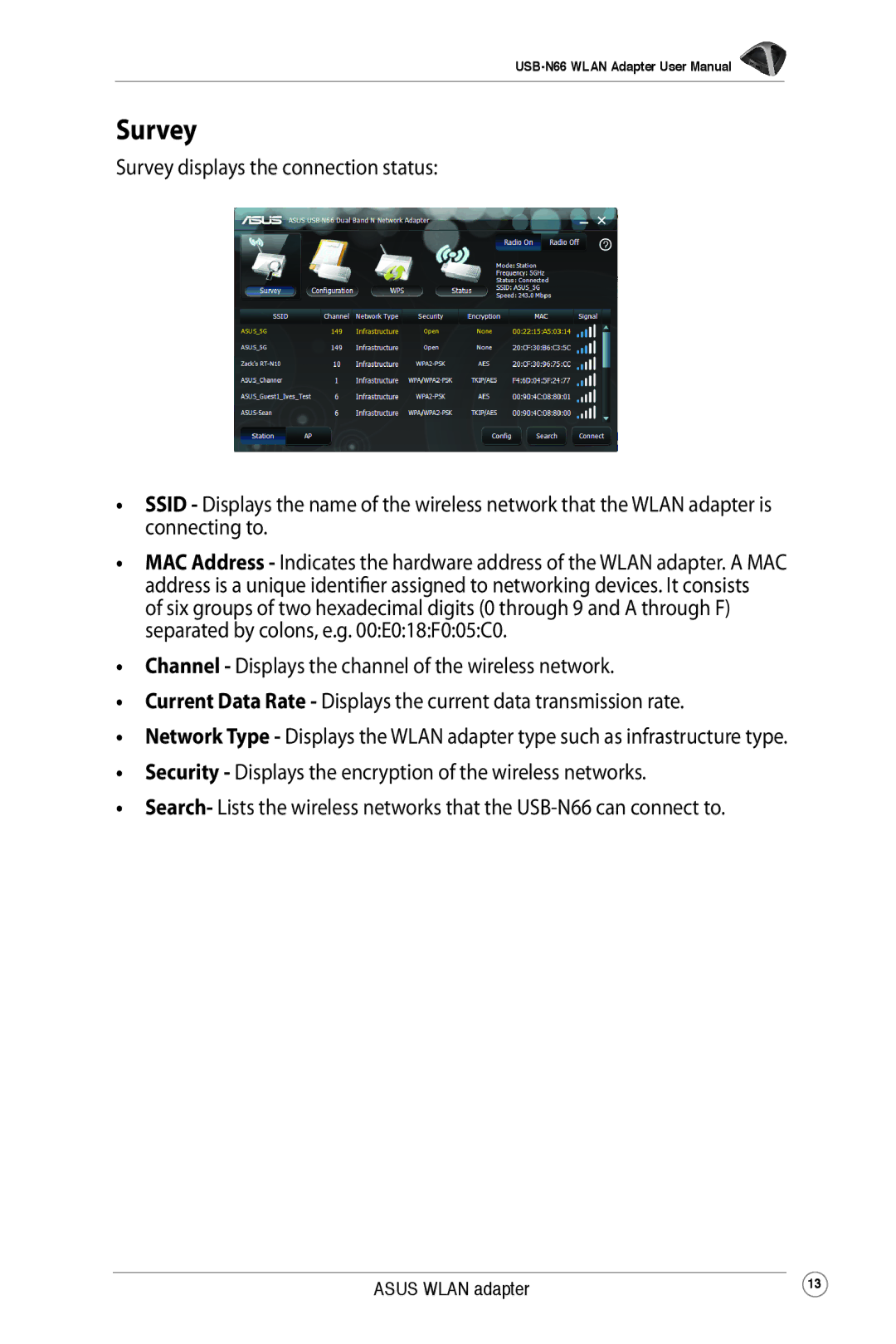 Asus USB-N66 user manual Survey 