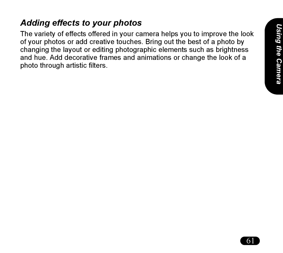 Asus V55 manual Adding effects to your photos 