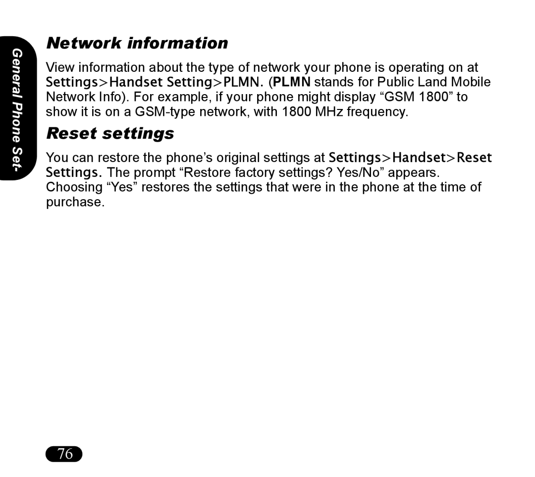 Asus V55 manual Network information, Reset settings 