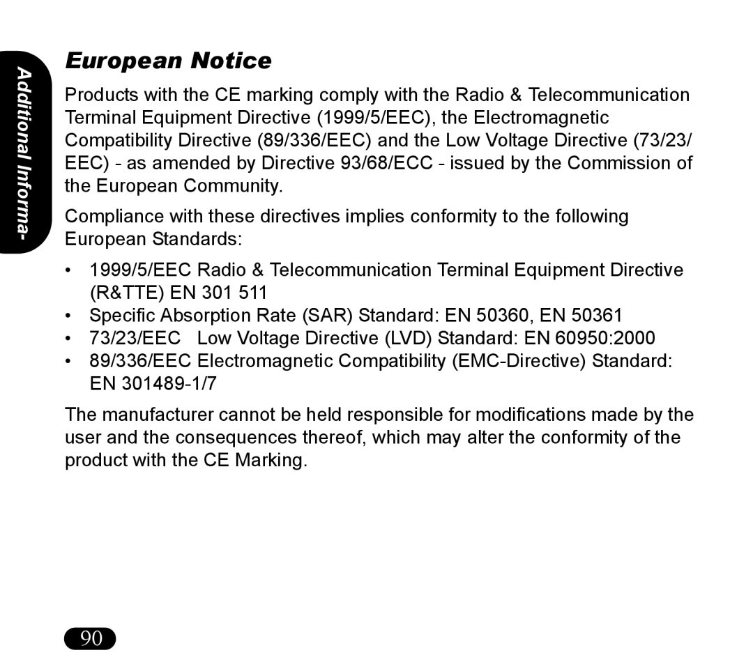 Asus V55 manual European Notice 