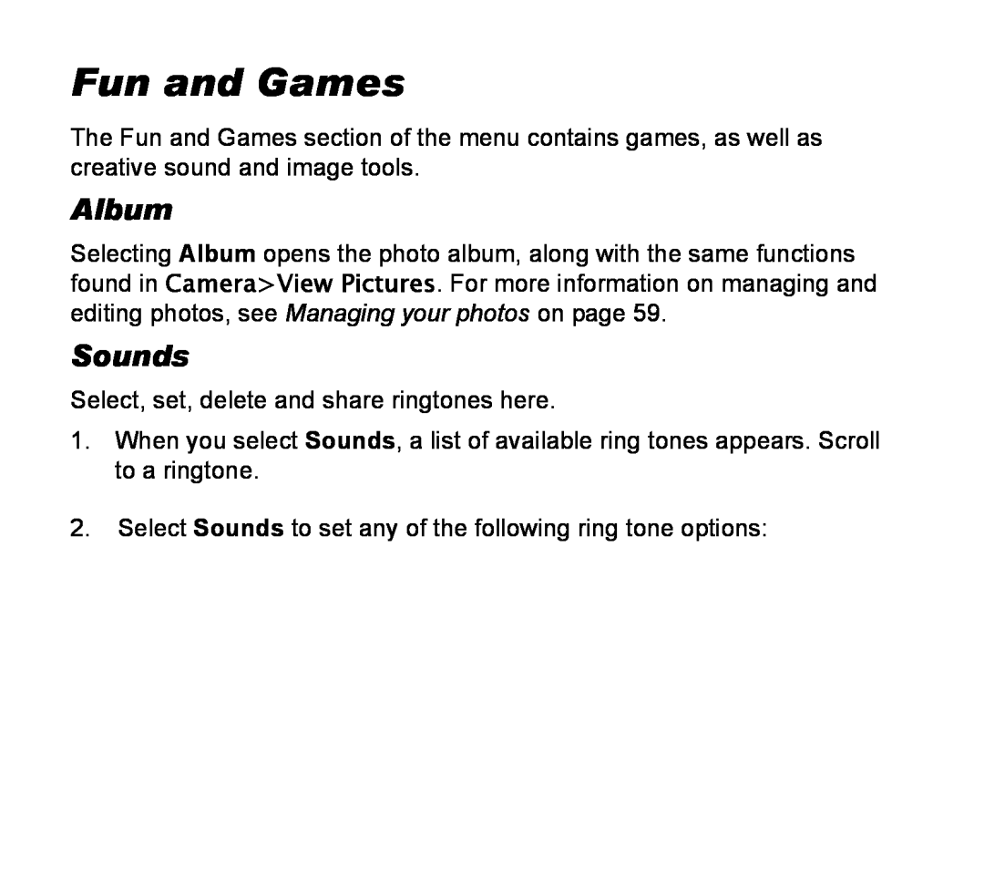 Asus V55 manual Fun and Games, Album, Sounds 