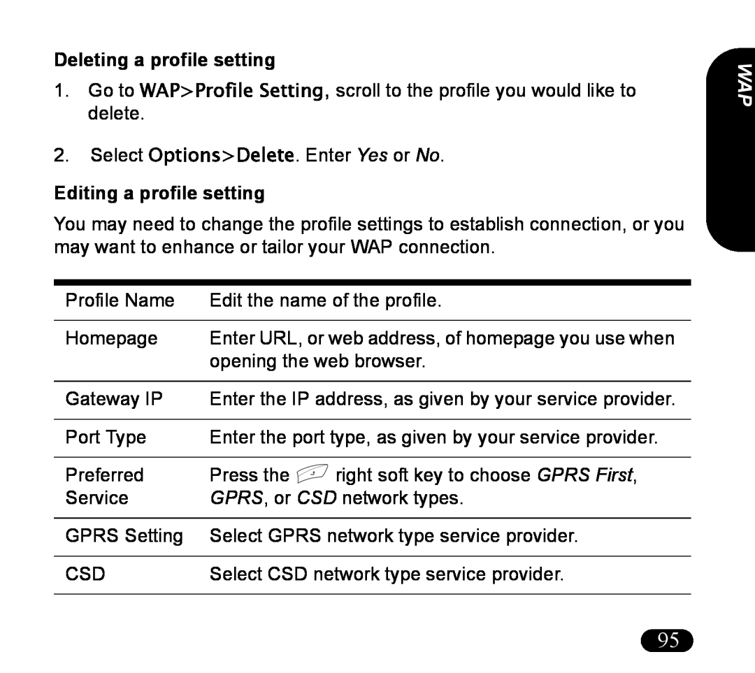 Asus V55 manual Deleting a profile setting, Editing a profile setting 