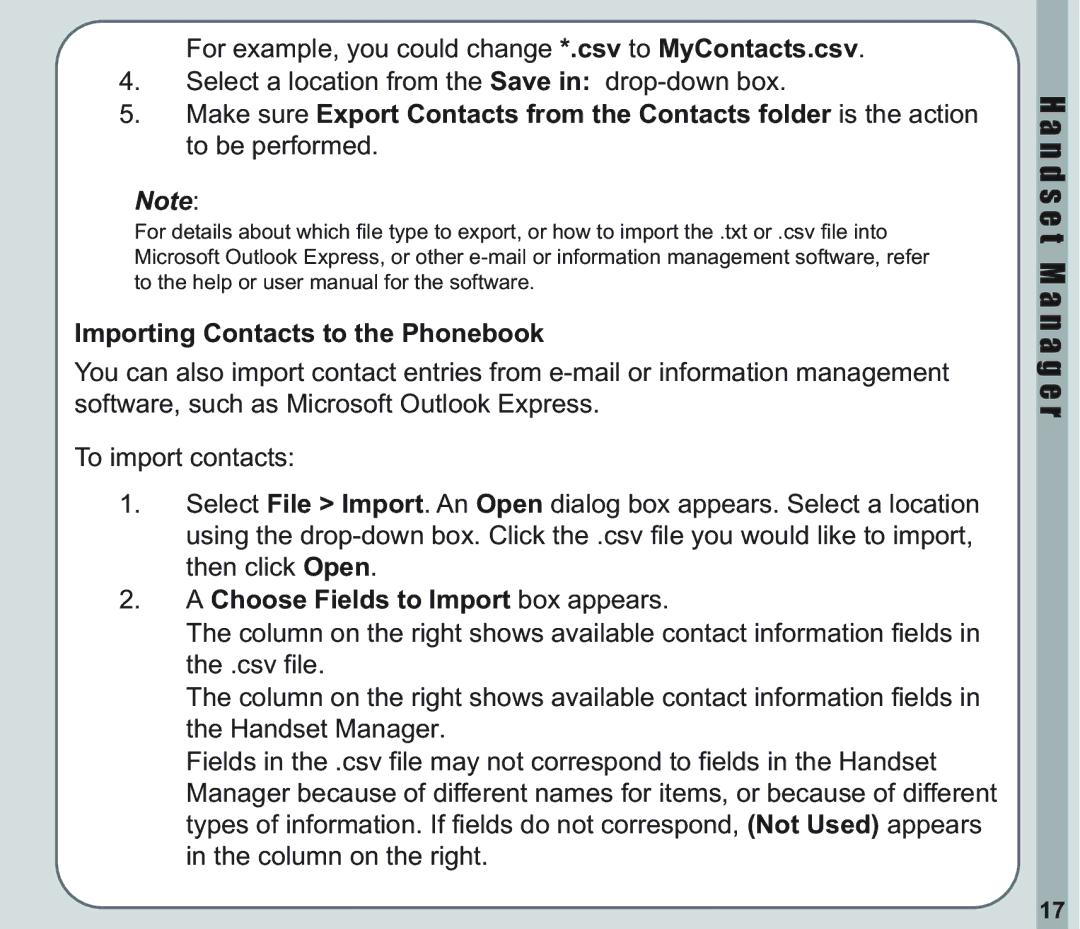 Asus V66 user manual Choose Fields to Import box appears 