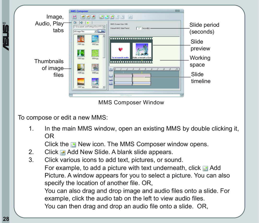 Asus V66 user manual Image Audio, Play 