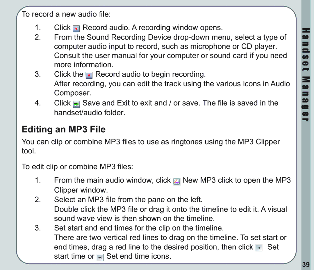 Asus V66 user manual Editing an MP3 File 