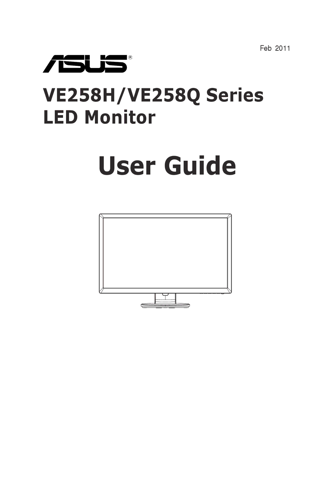 Asus VE258H, VE258Q manual User Guide, Feb 