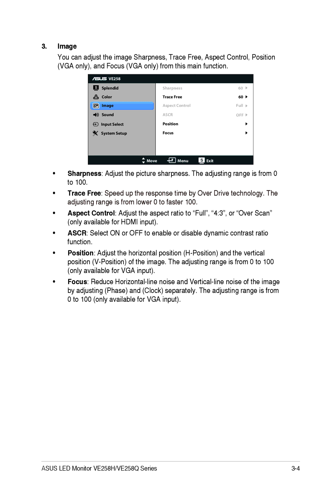 Asus VE258H, VE258Q manual Image 