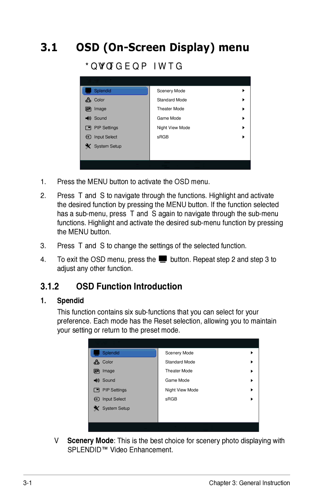 Asus VE276Q manual OSD On-Screen Display menu, How to reconfigure, OSD Function Introduction, Spendid 