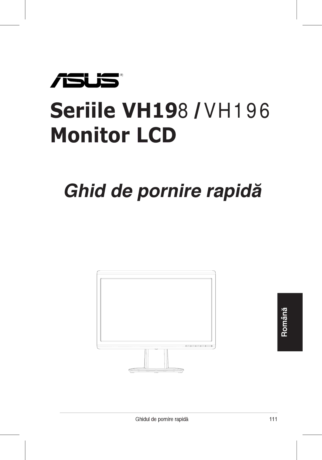 Asus quick start Seriile VH198 VH196 Monitor LCD 