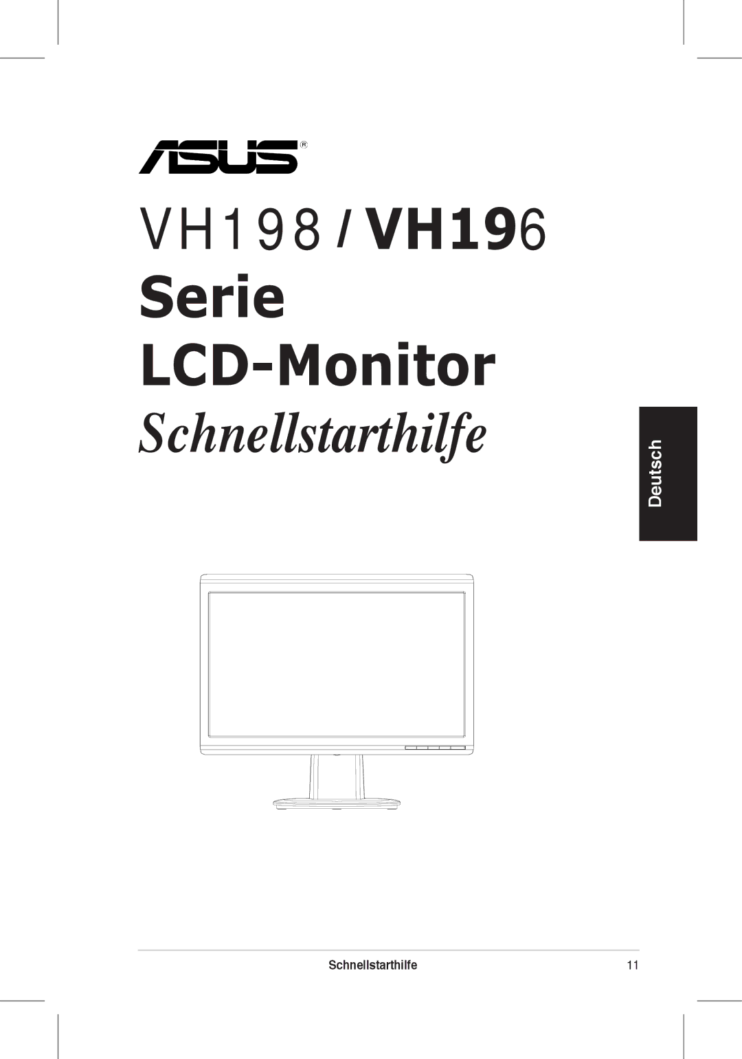 Asus quick start VH198 VH196 Serie LCD-Monitor 