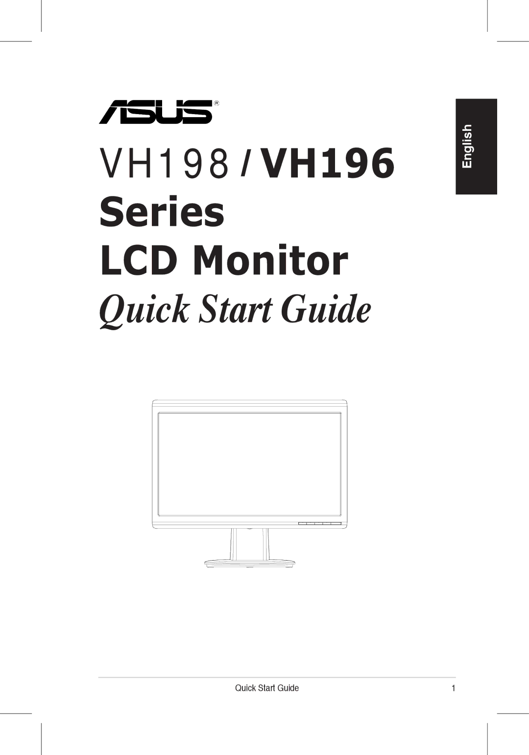 Asus quick start VH198 VH196 Series LCD Monitor 