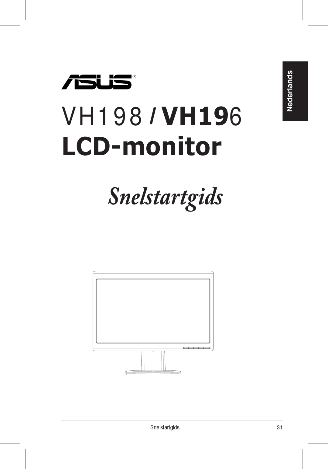 Asus quick start VH198 VH196 LCD-monitor 