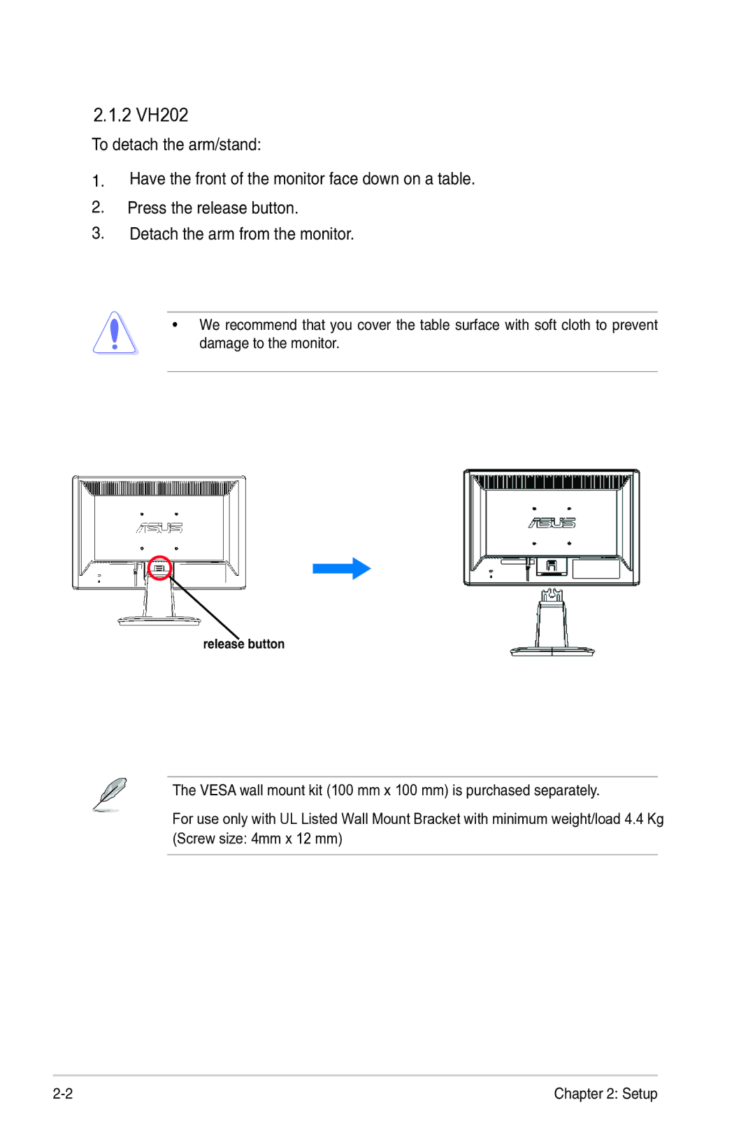 Asus VH232, VH236H manual 2 VH202 