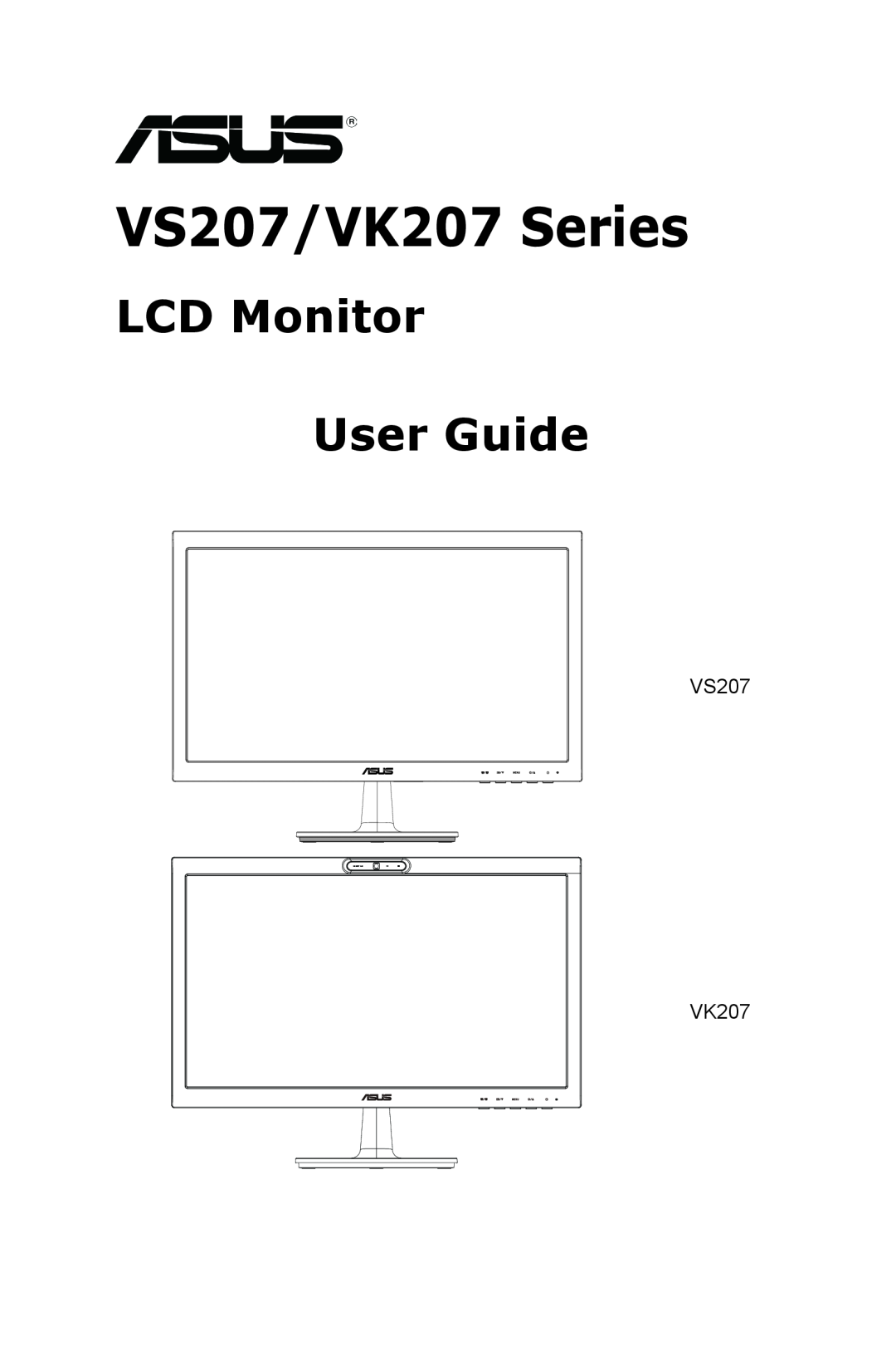 Asus VS207TP manual VS207/VK207 Series, LCD Monitor User Guide 