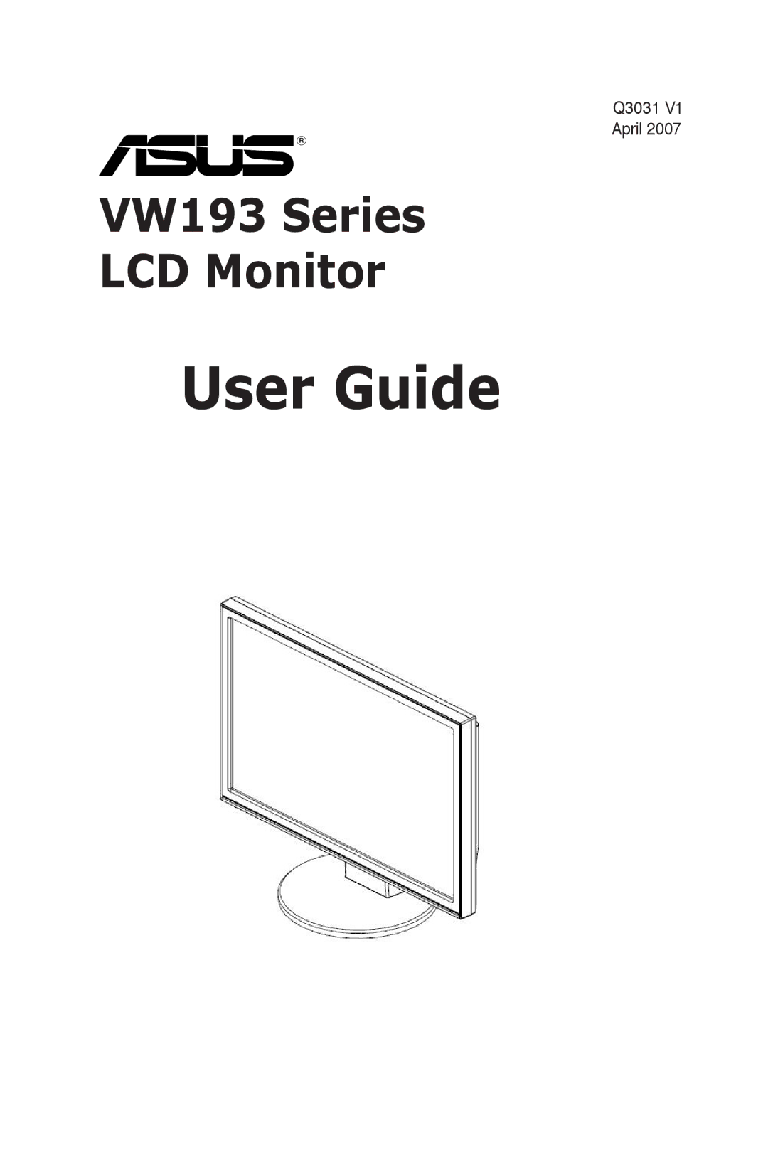 Asus VW193 manual User Guide 