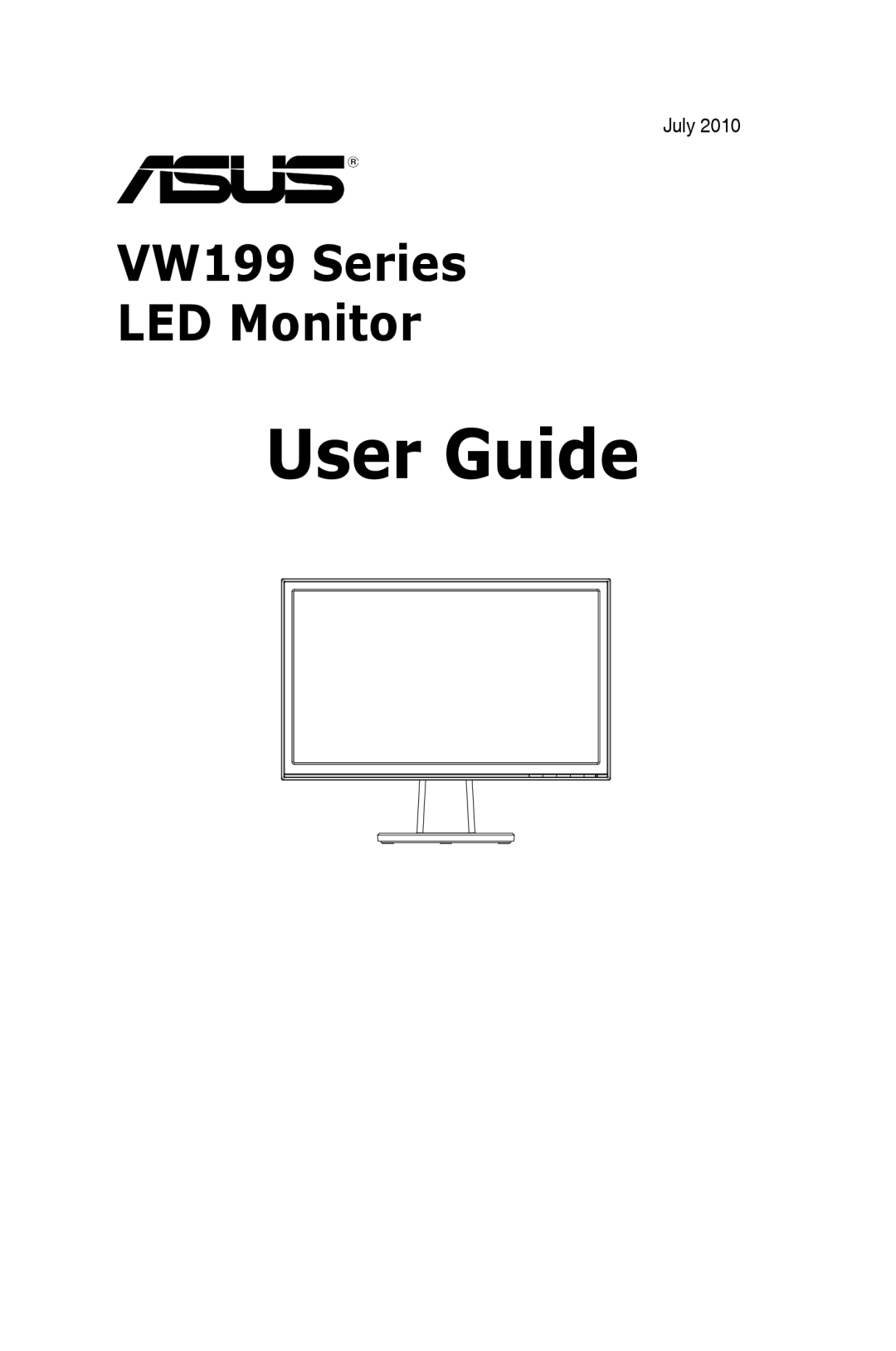 Asus VW199D, VW199S, VW199N manual User Guide, VW199 Series LED Monitor 