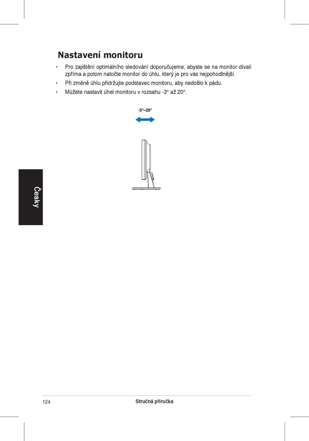 Asus VW225 quick start Nastavení monitoru 