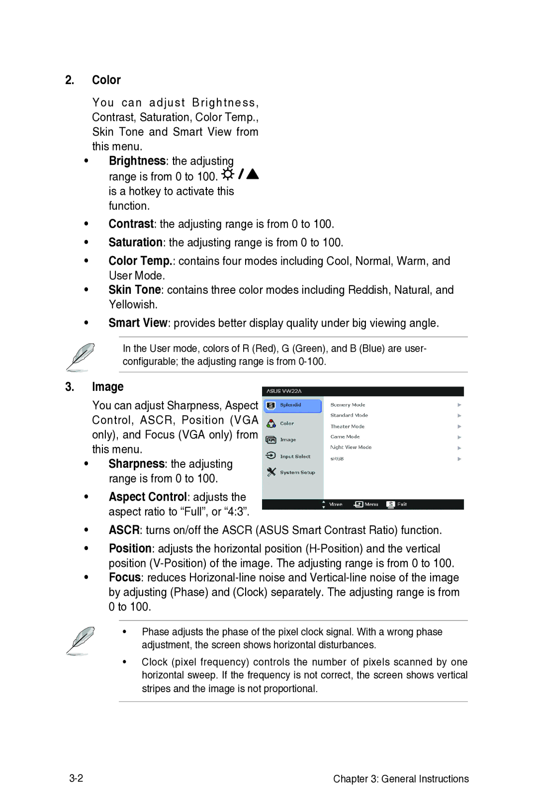 Asus VW22ATCSM manual Color, Image 