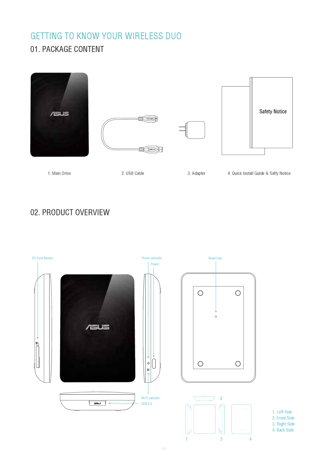 Asus W H D - A 1 user manual Getting to know your Wireless Duo, Product Overview 