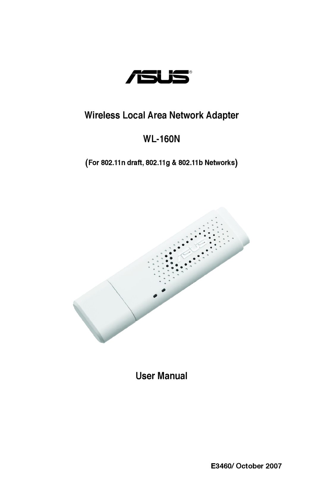 Asus user manual Wireless Local Area Network Adapter WL-160N 