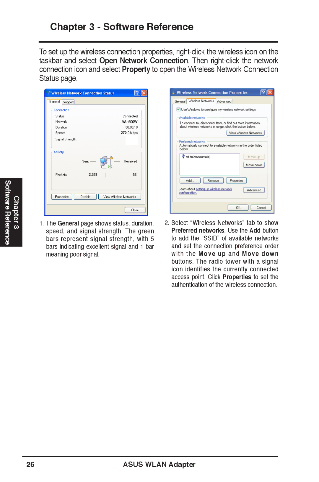 Asus WL-160N user manual Software Reference 