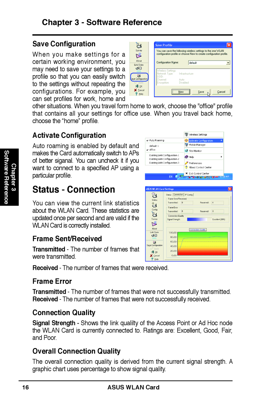 Asus WL-169gE user manual Status Connection 