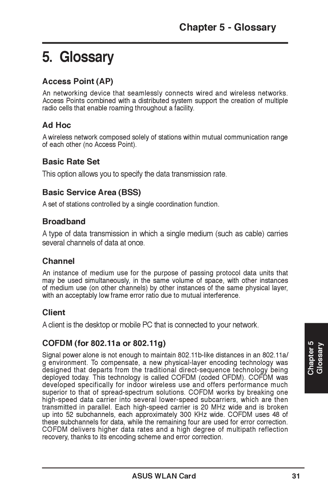 Asus WL-169gE user manual Glossary 