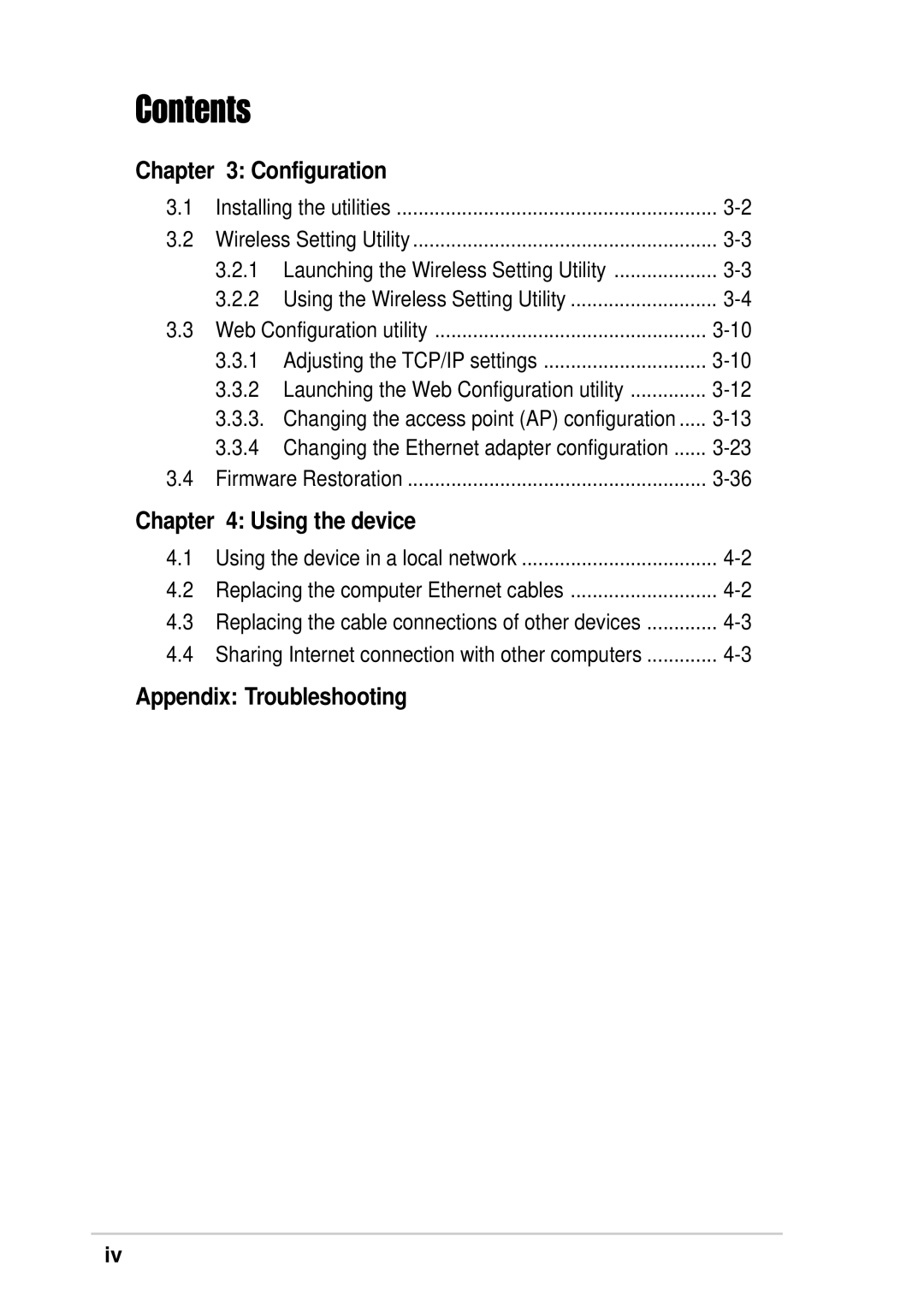 Asus WL-330G manual Appendix Troubleshooting 