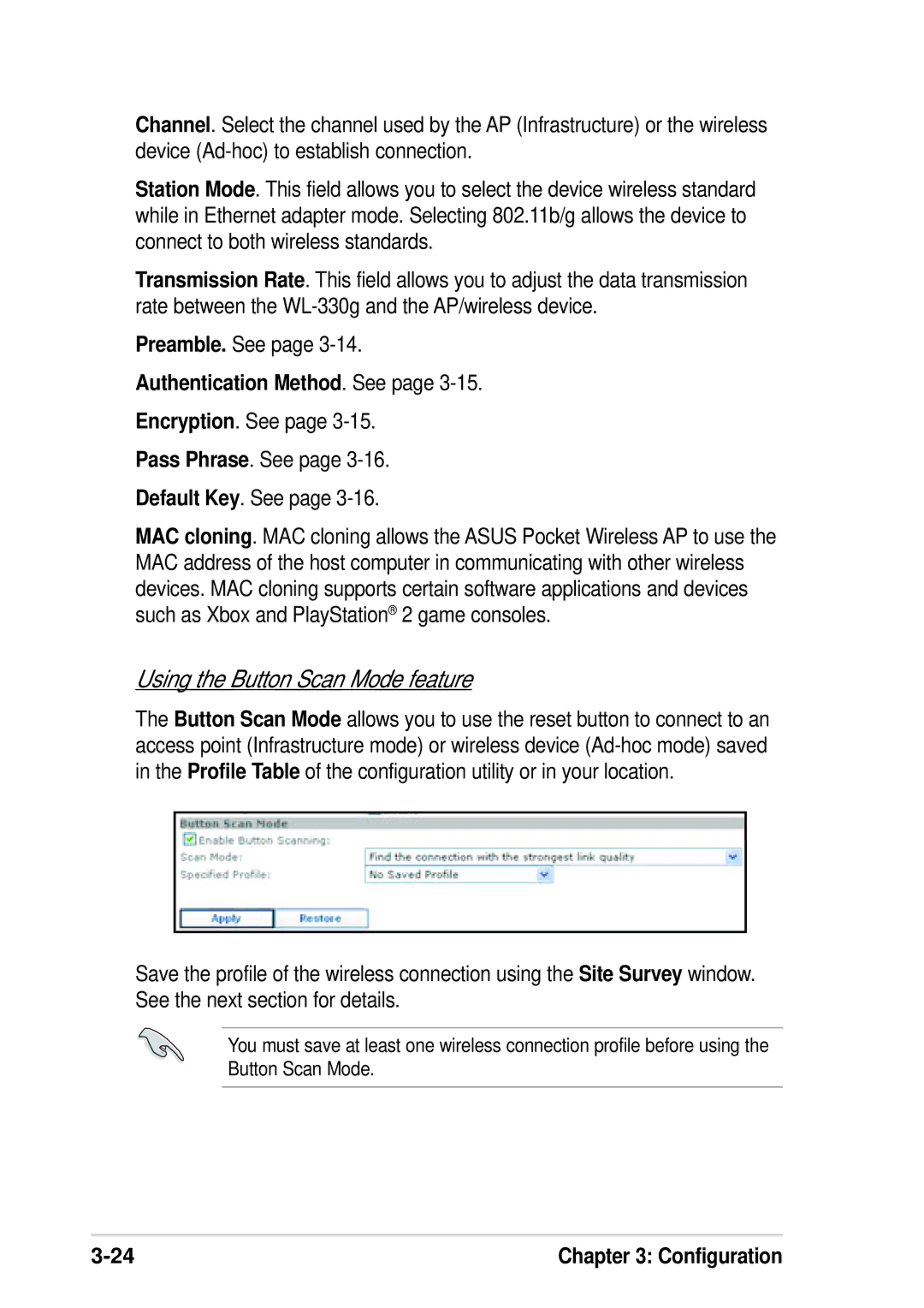 Asus WL-330G manual Preamble. See, Encryption. See Pass Phrase. See Default Key. See 