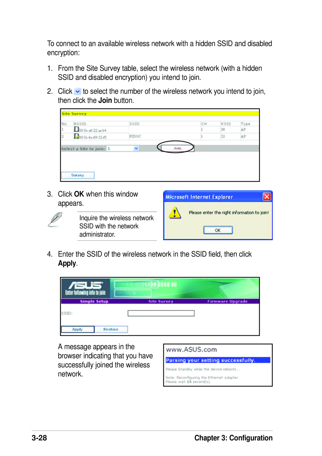 Asus WL-330G manual Configuration 