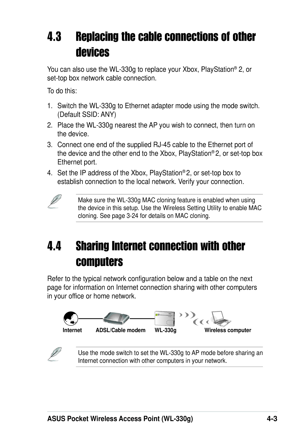 Asus WL-330G manual Devices, Computers 