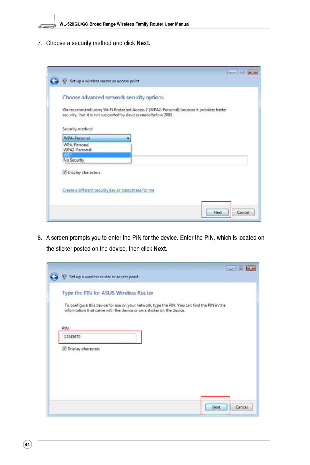 Asus WL-520GC, WL-520GU user manual 