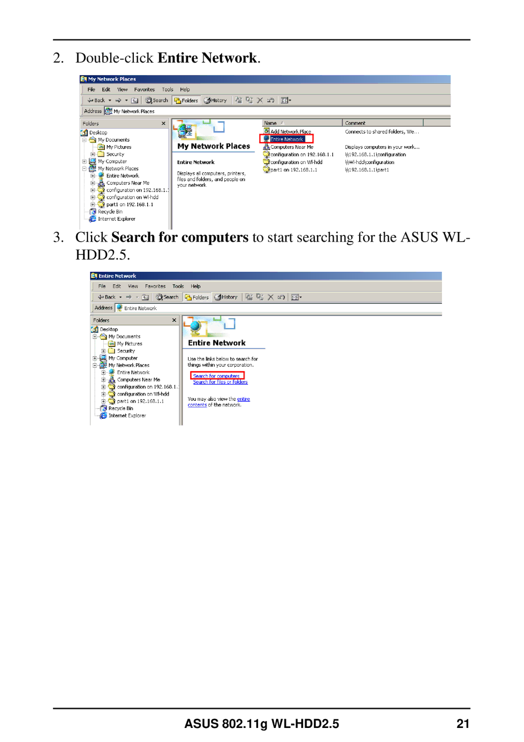 Asus user manual Asus 802.11g WL-HDD2.5 