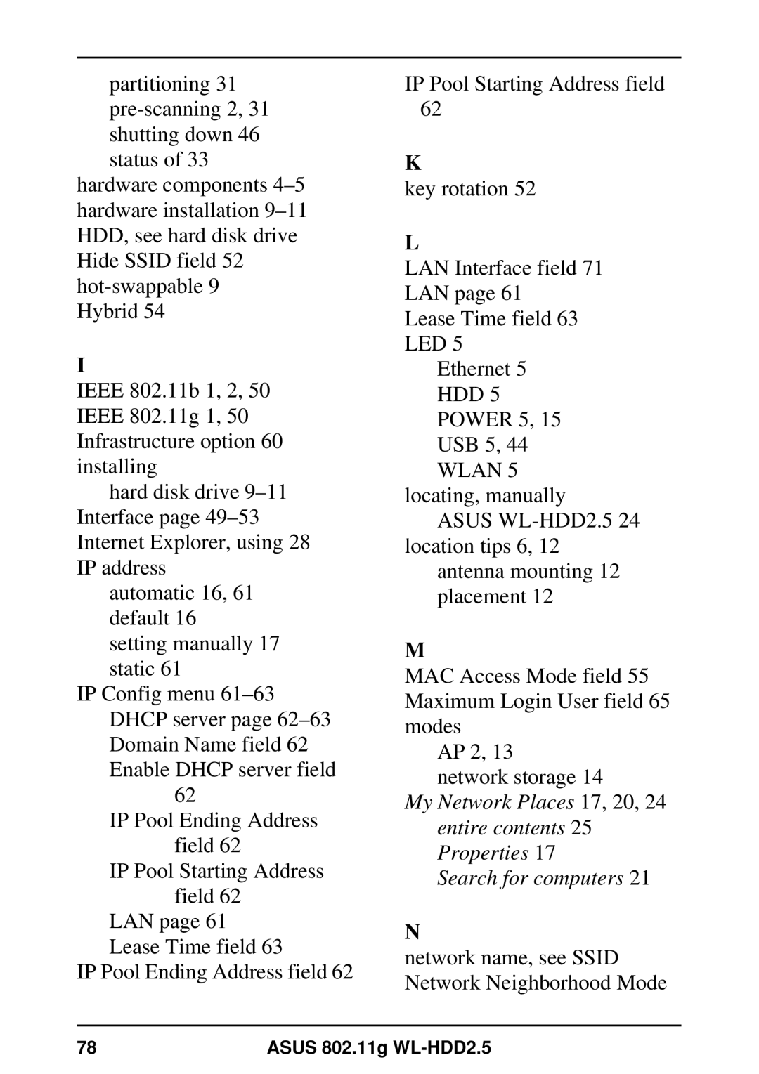 Asus WL-HDD2.5 user manual Network name, see Ssid Network Neighborhood Mode 