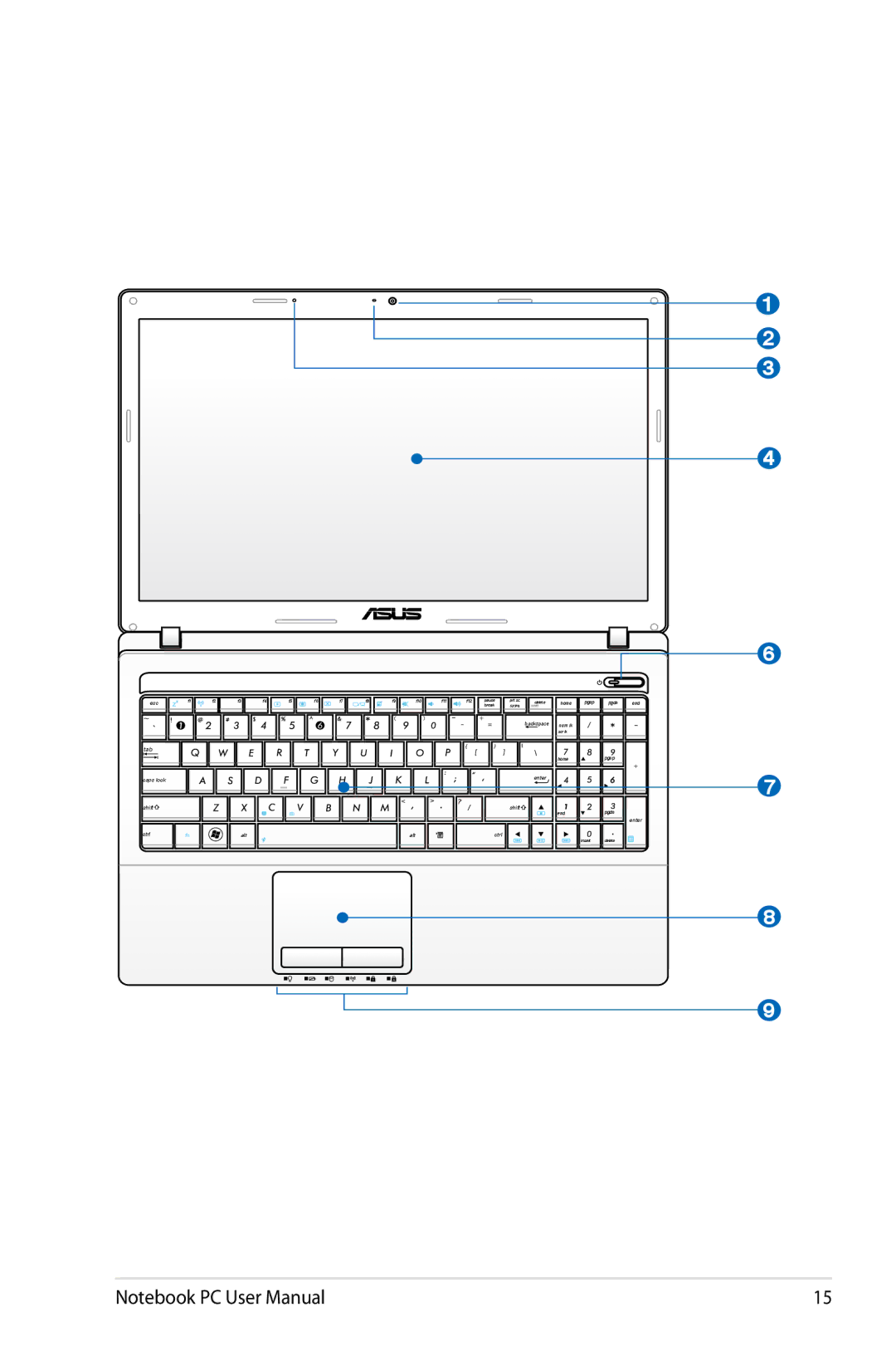 Asus X54CRB01, X54C-RB92 user manual Esc Tab Caps lock Shift 