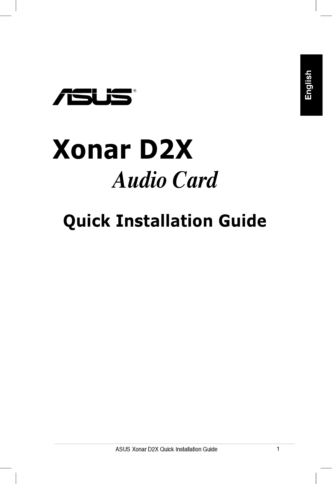 Asus Xonar D2X manual 