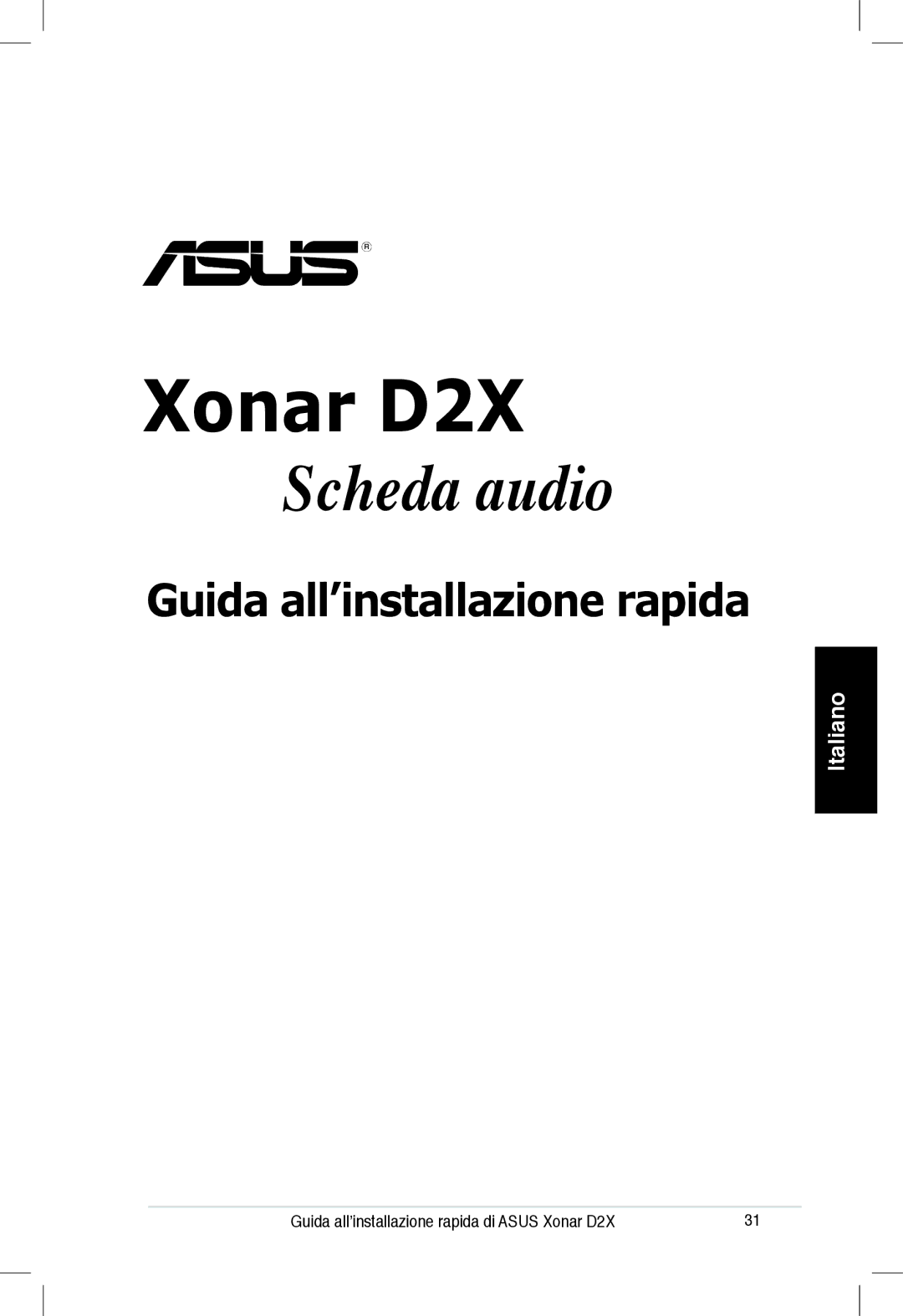 Asus Xonar D2X manual Scheda audio 