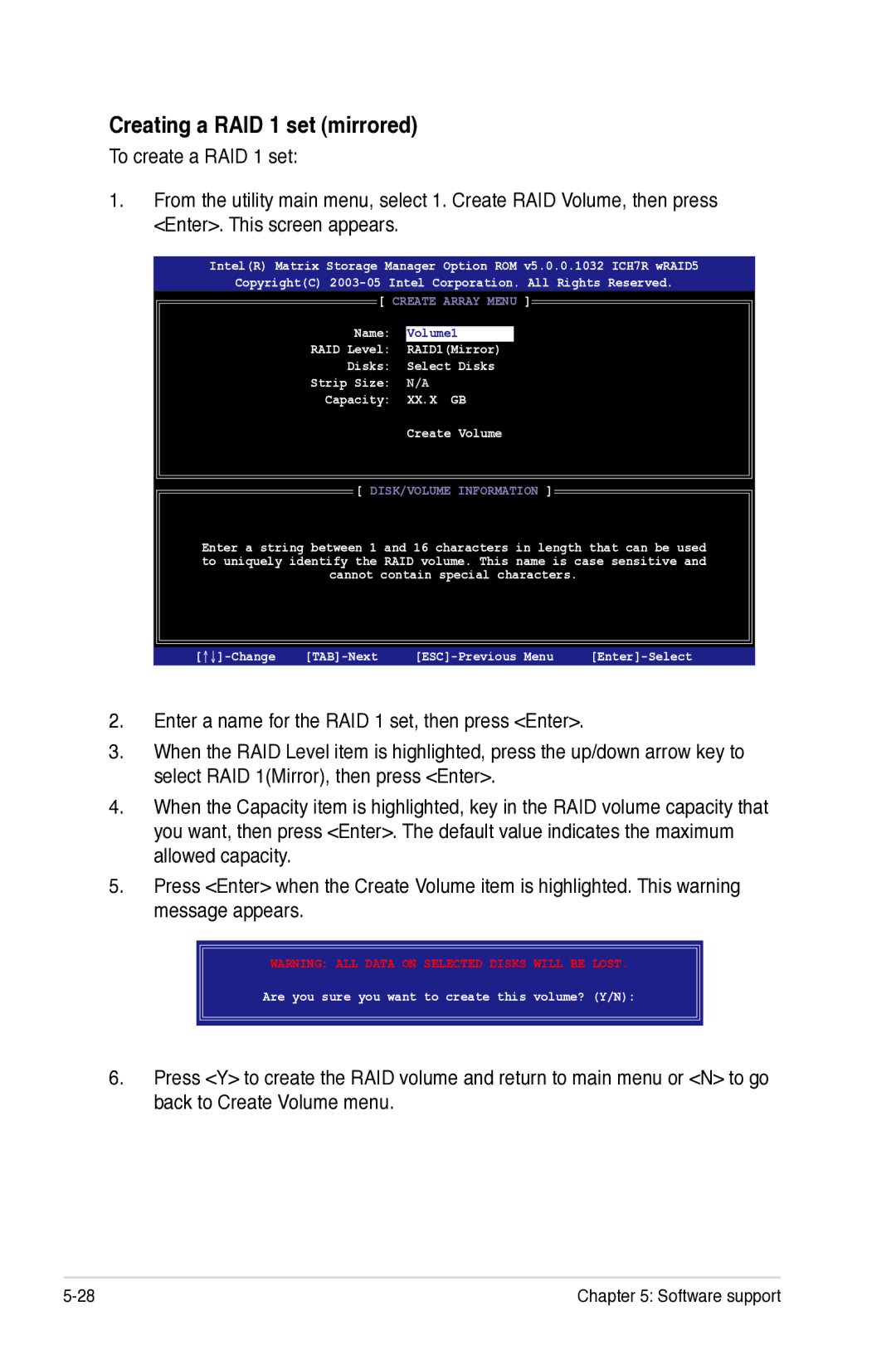 Asus Z7S WS manual Creating a RAID 1 set mirrored, Xx.X Gb 